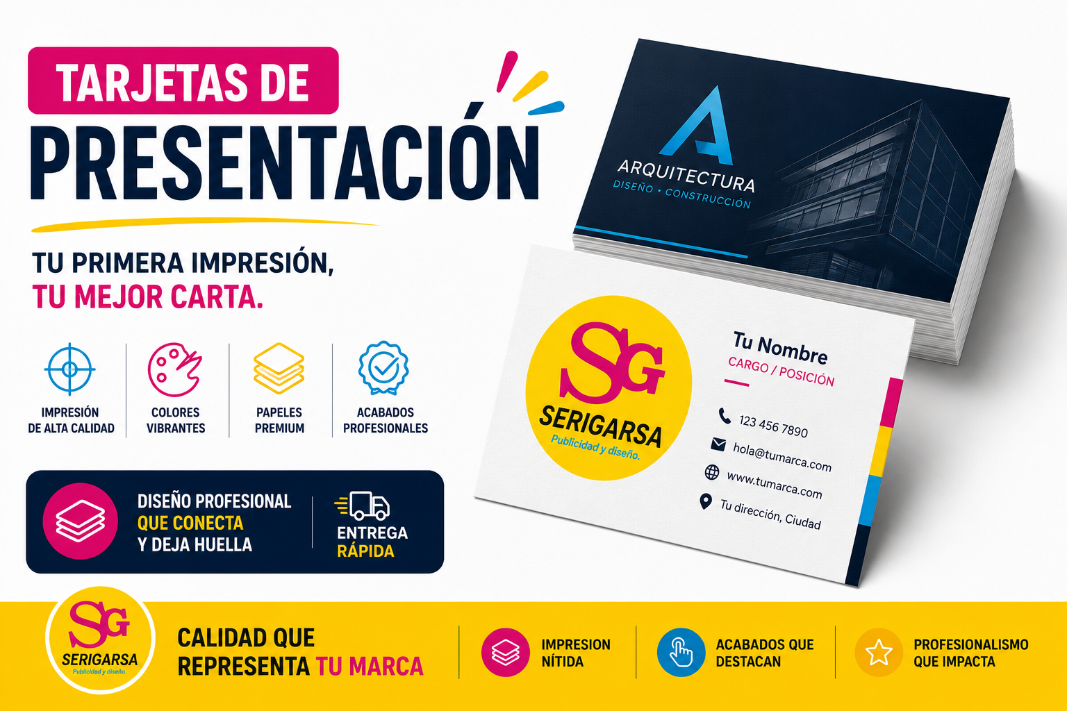 Tarjetas de presentación impresas para negocios